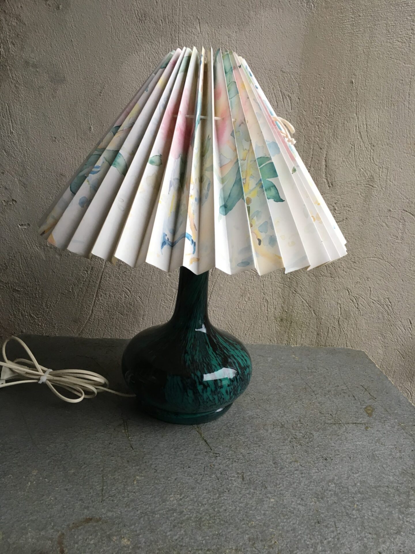 Bordlampe, glas, total høje=53 cm, pris 400 kr