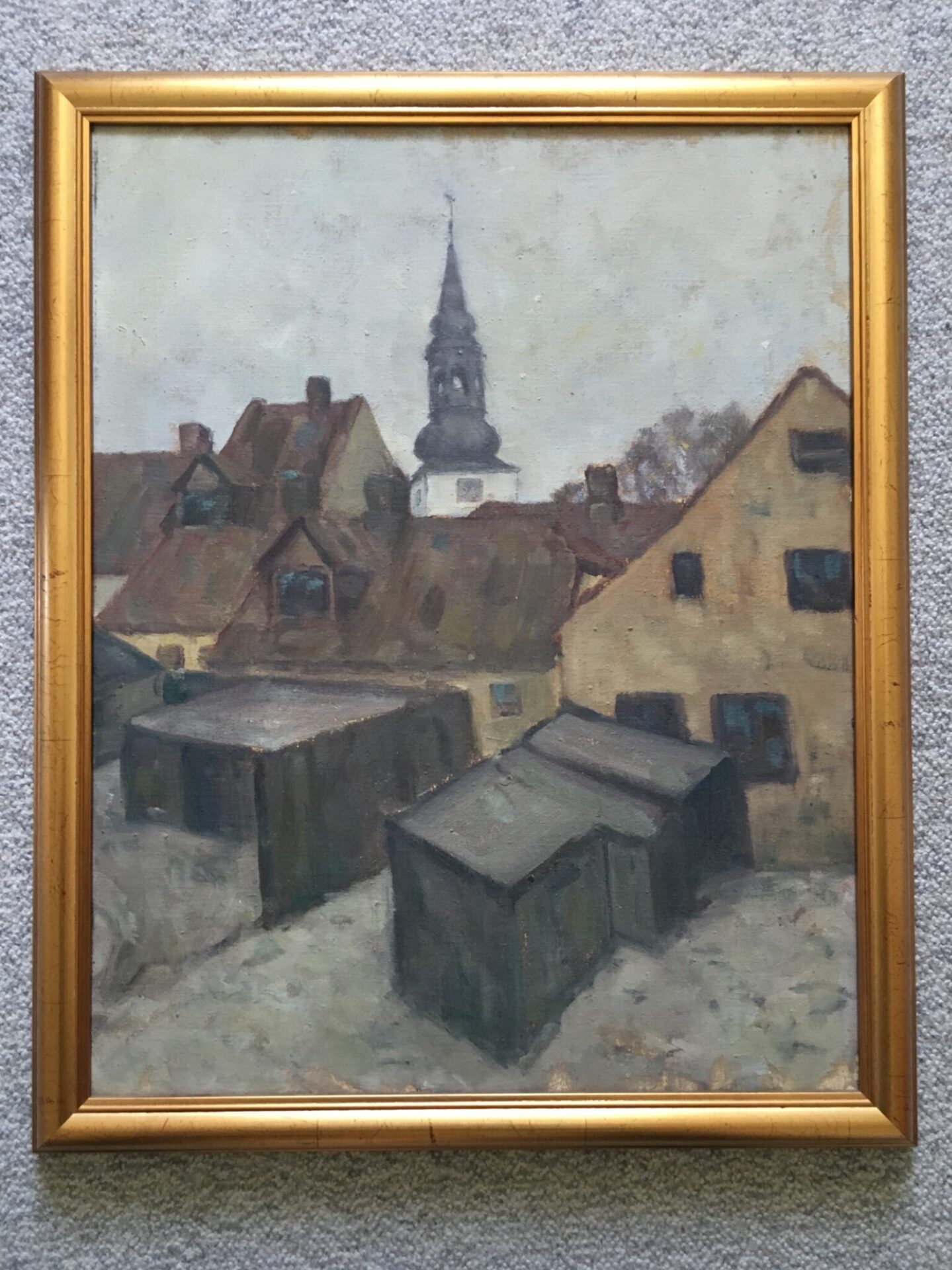 Det gamle Skolekvarter i Aalborg med Budolfi Kirke i baggrunden,