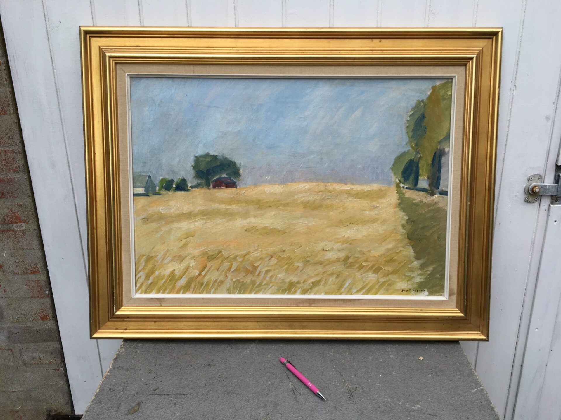 Ernst Syberg, 88X70 cm incl. ramme, pris 1000kr