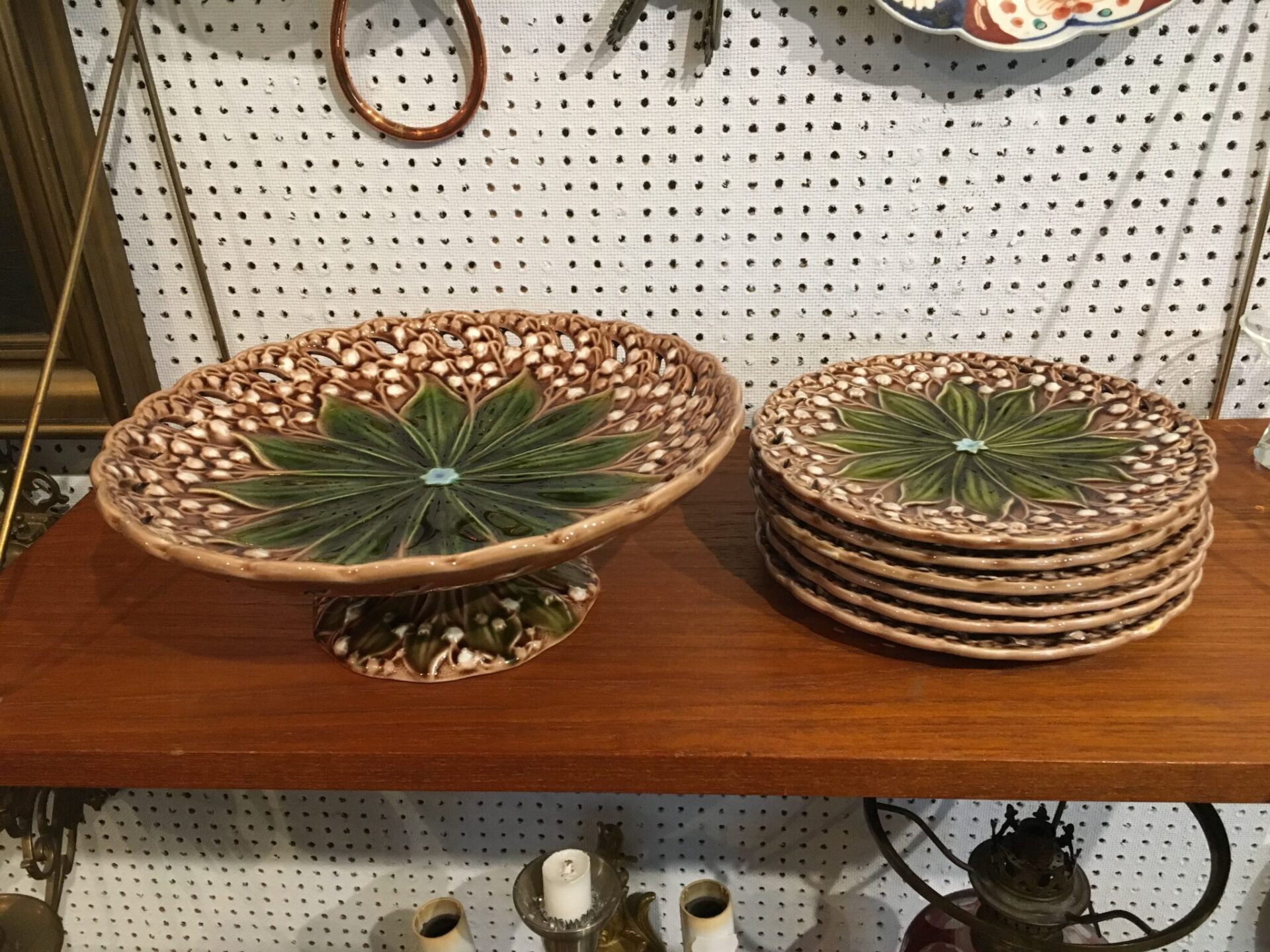 5 dele Majolica mrk VBS (Villeroy & Boch, Sharmberg) samlet pris 500 kr