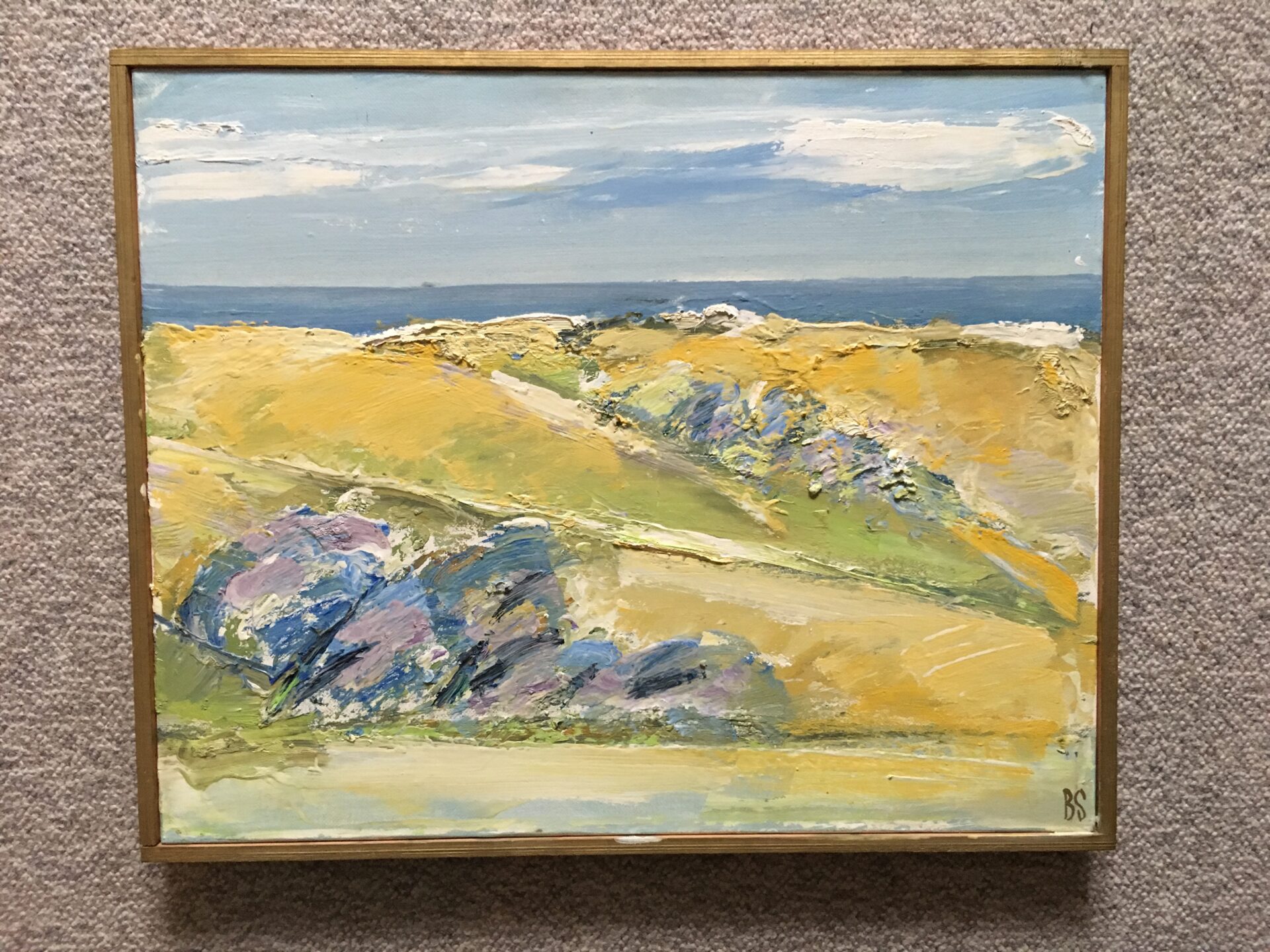 Maleri af Bendt Schneevoigt, rammemål 42x54 cm, pris 700 kr