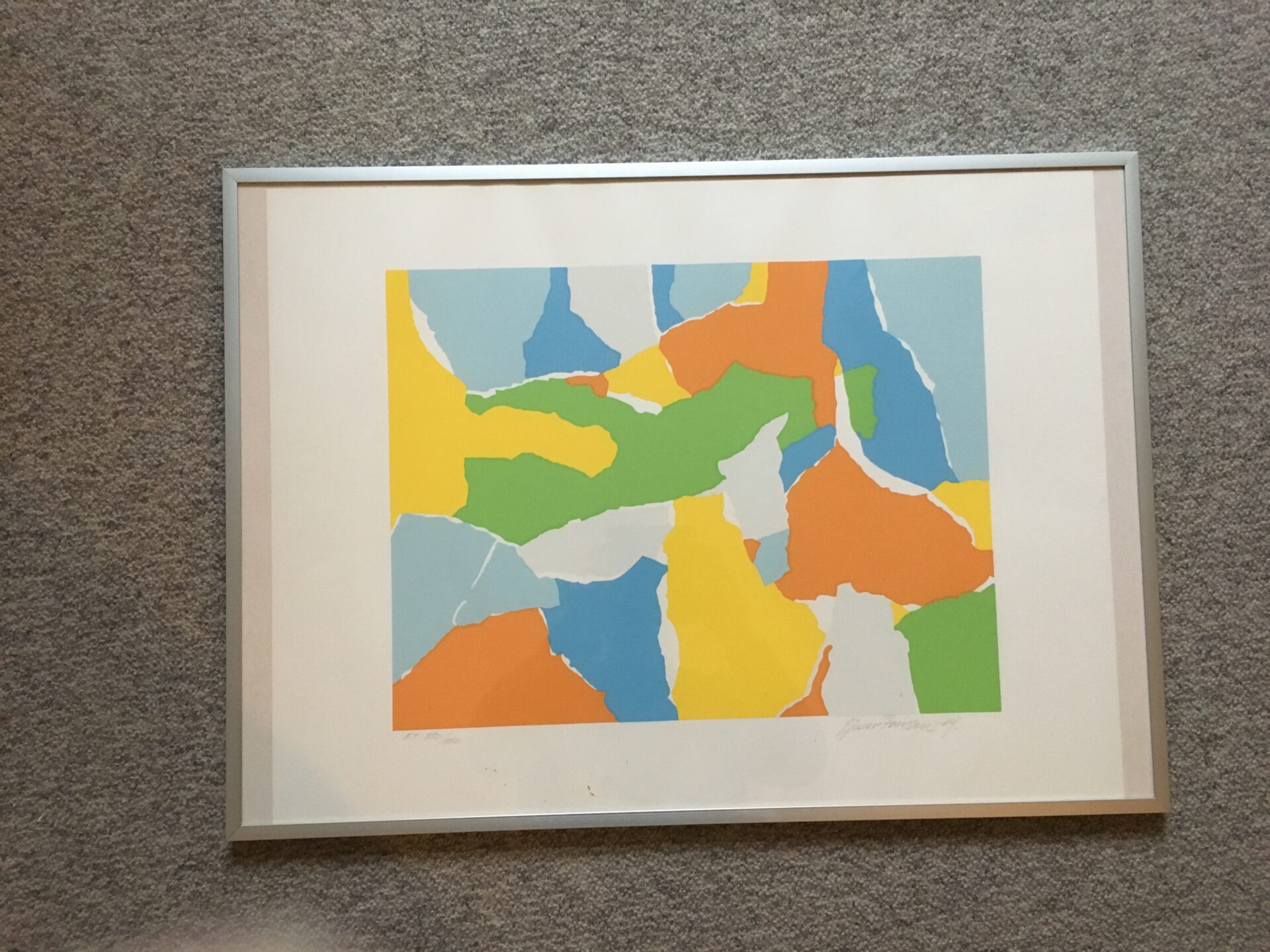 Ejnar Iversen Litografi, signeret i 84, Eget tryk, rammemål 50x70 cm, pris 300 kr