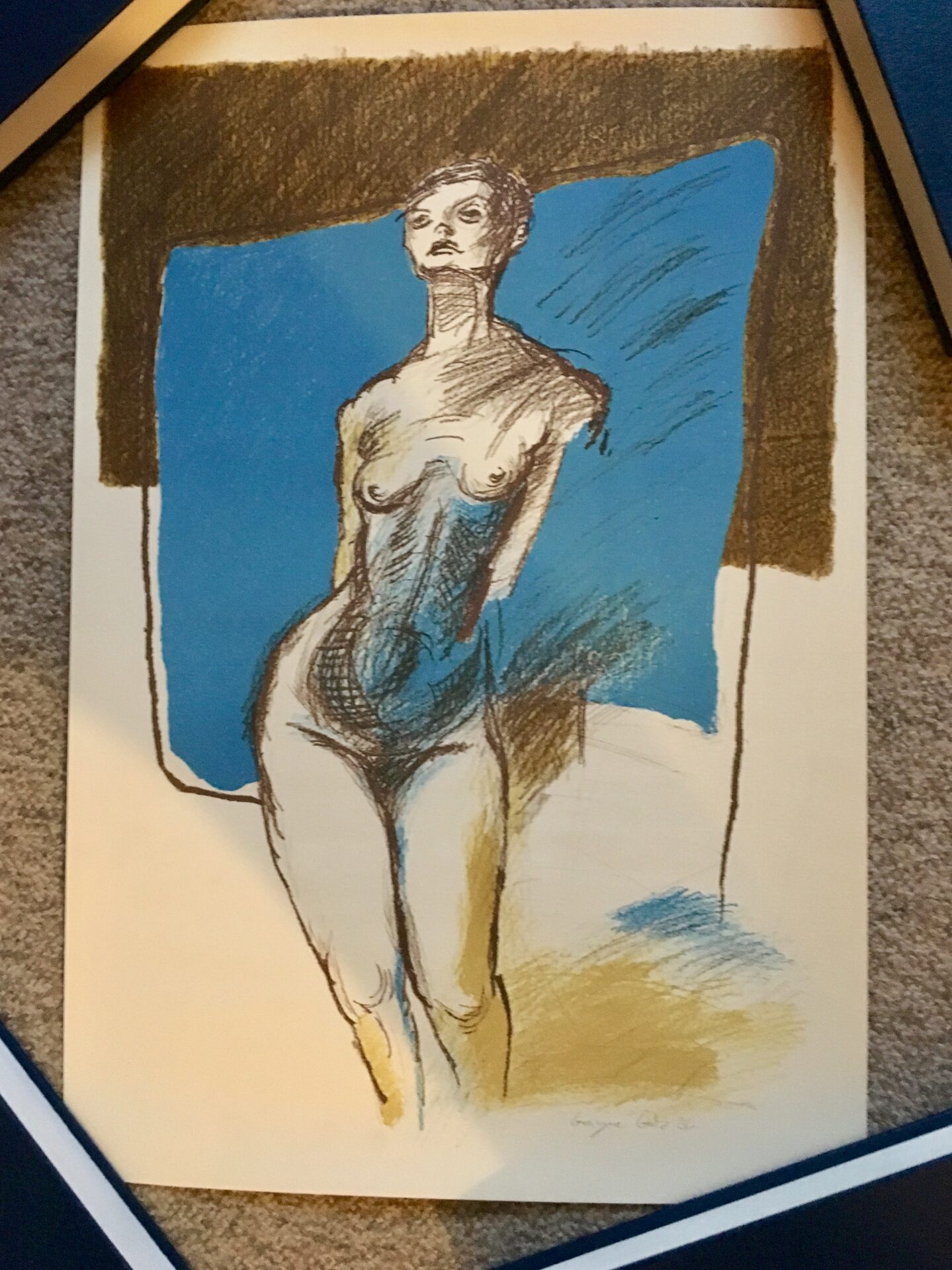 Grazyna Gotz, kunsttryk, signeret i 86, pris 200 kr (38x56 cm, uindrammet, rullet)