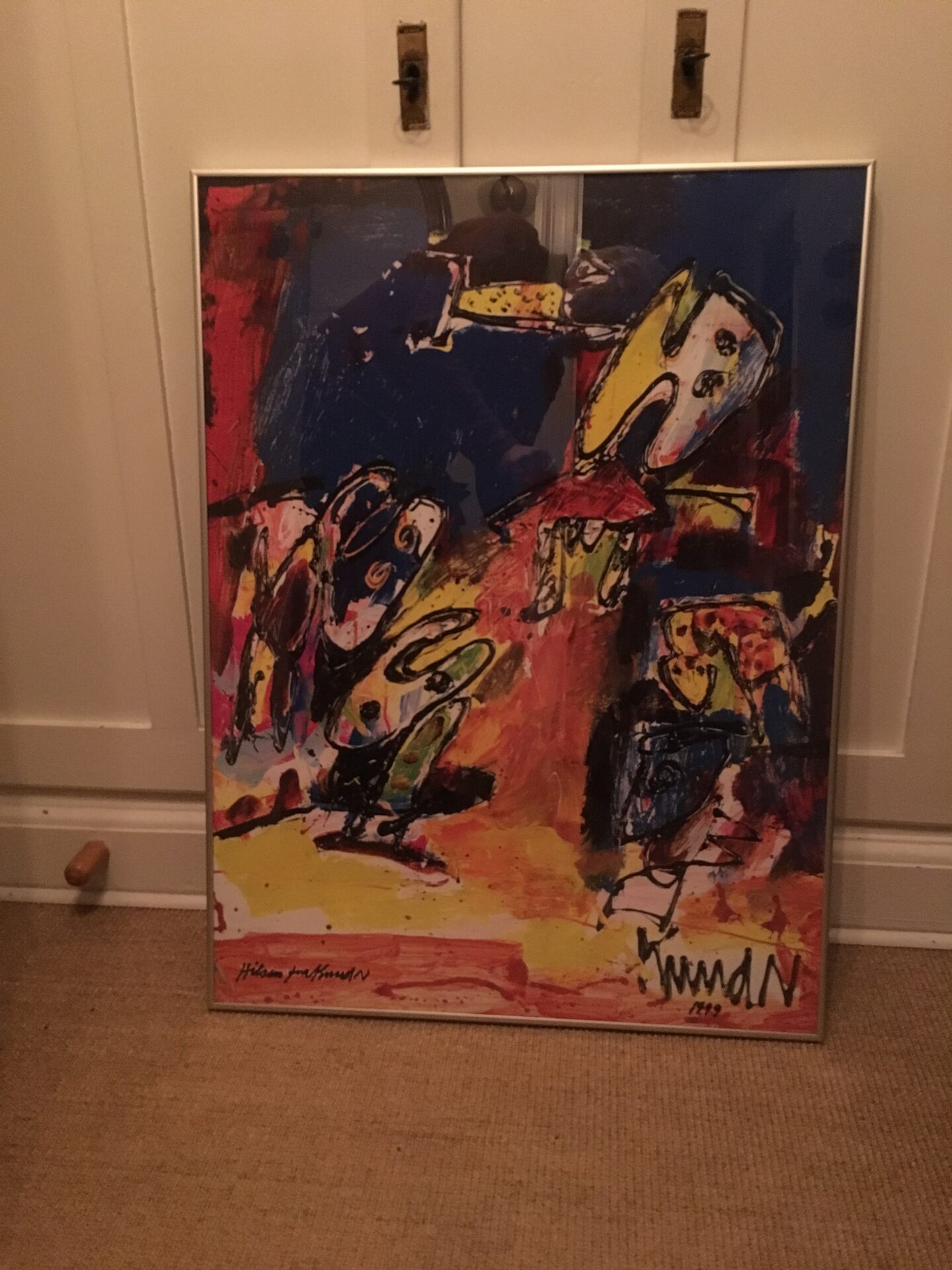 Knud Nielsen, signeret kunsttryk, i flot sølvramme ( 60x82 cm). Pris 600 kr