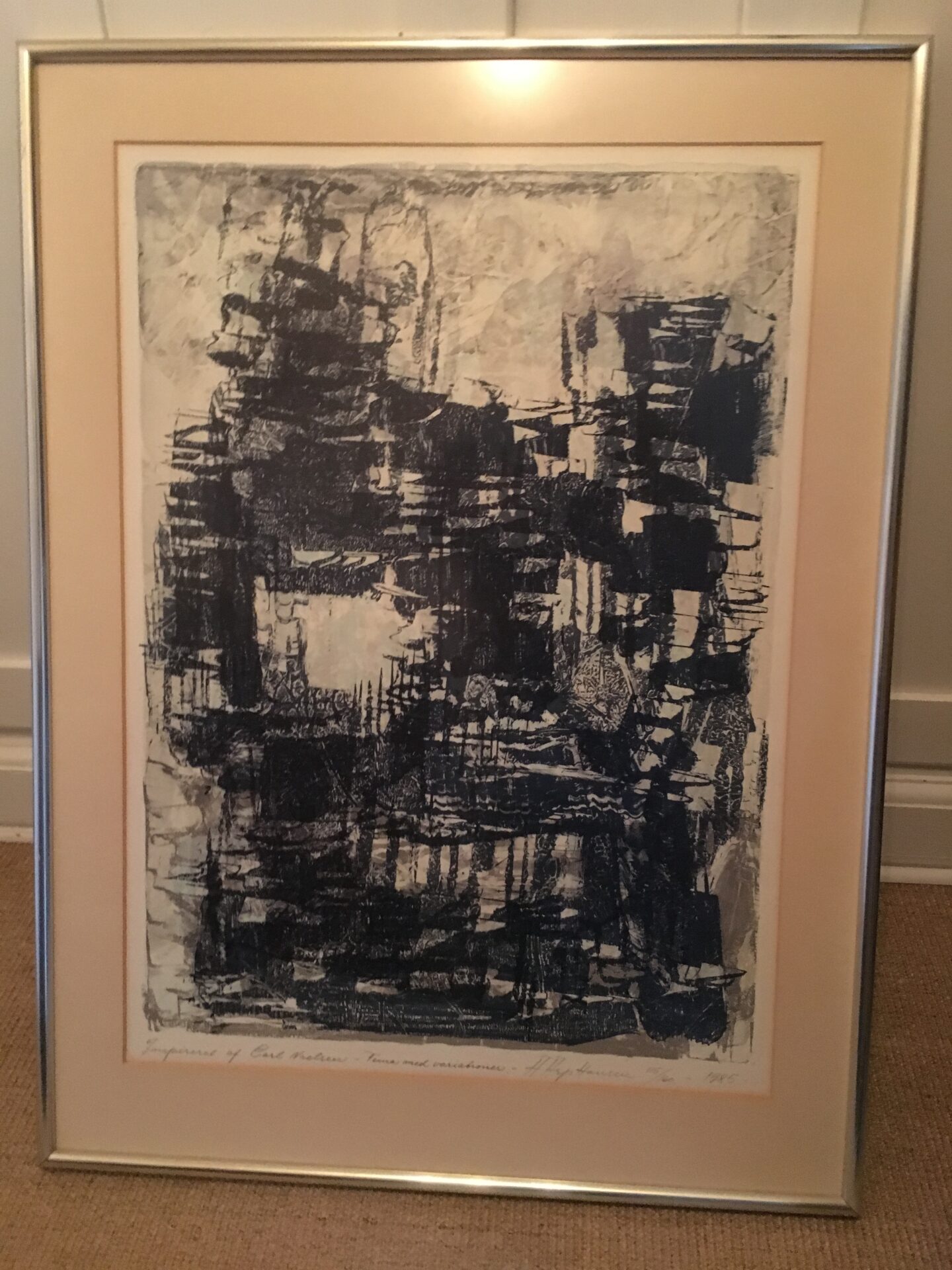 Litografi, A. Asp hansen, nr. 115/160 signeret i 1985, rammemål 65x88 cm, pris 500 kr