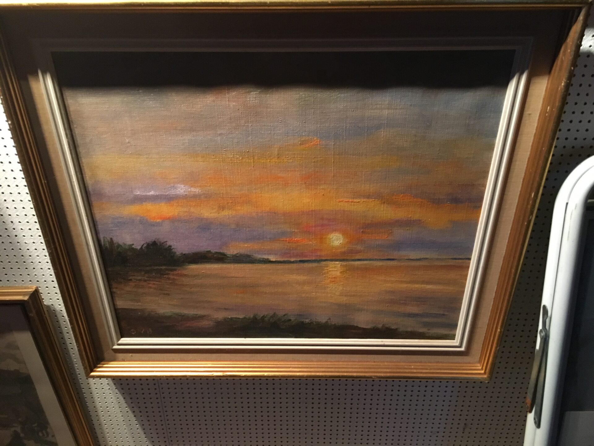 Maleri sign O.V.Borh, (Køge Bugt) rammemål 71 x 62 cm, pris 300 kr