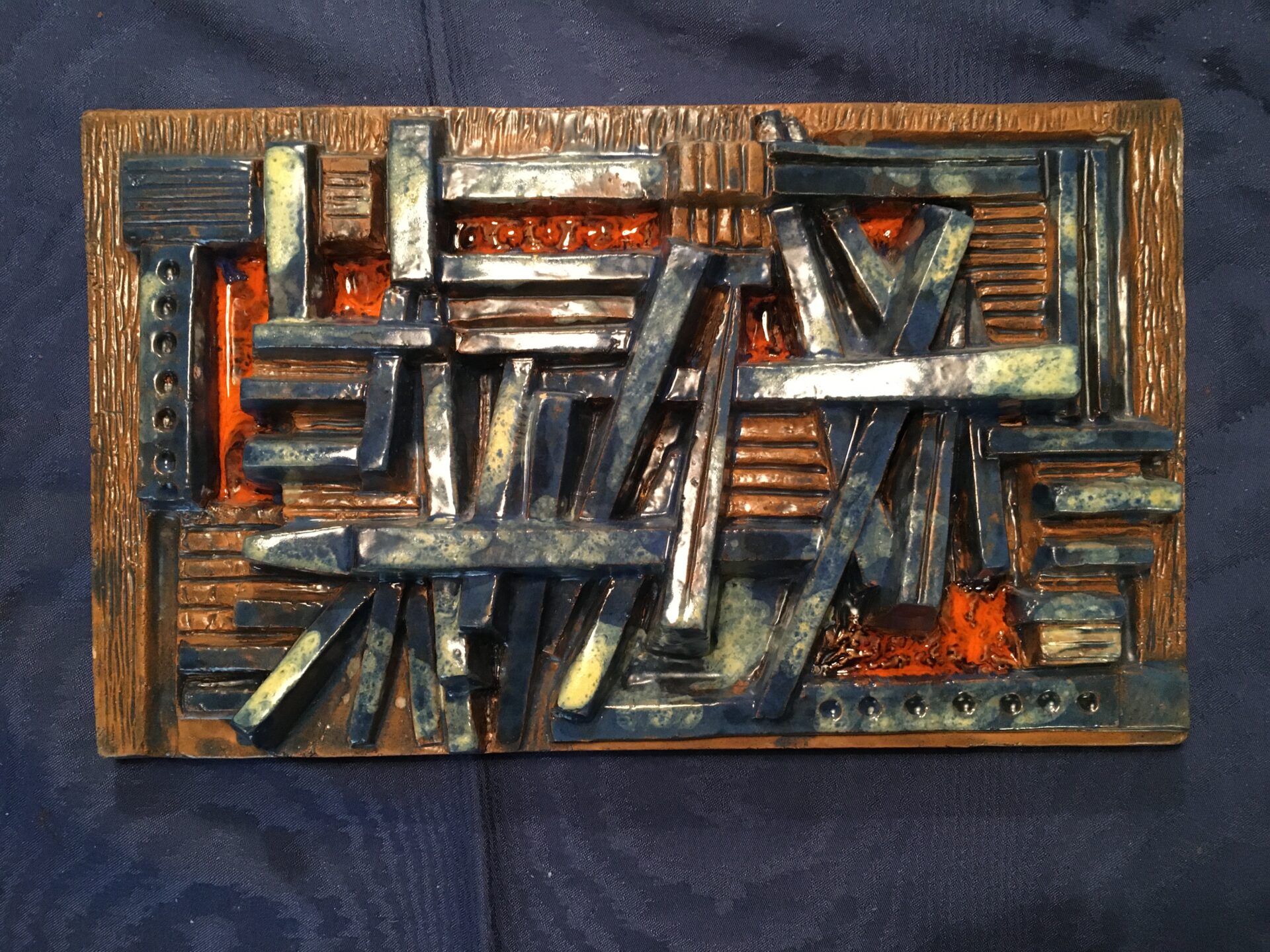 Keramik vægrelief, Ørsted Johansen, 35x21 cm, pris 500 kr