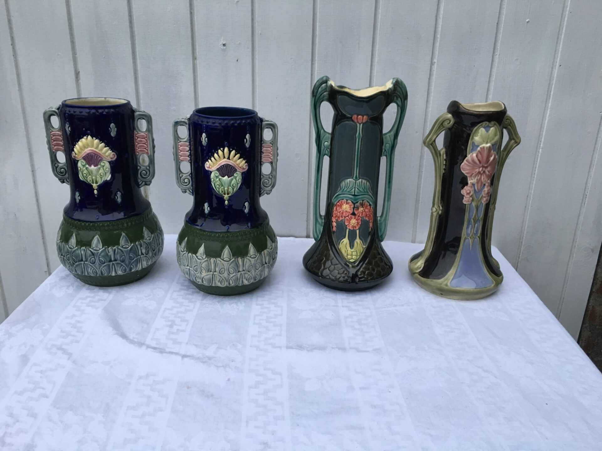 Antikke Majolica vaser i Jugendstil, pr. stk 300 kr