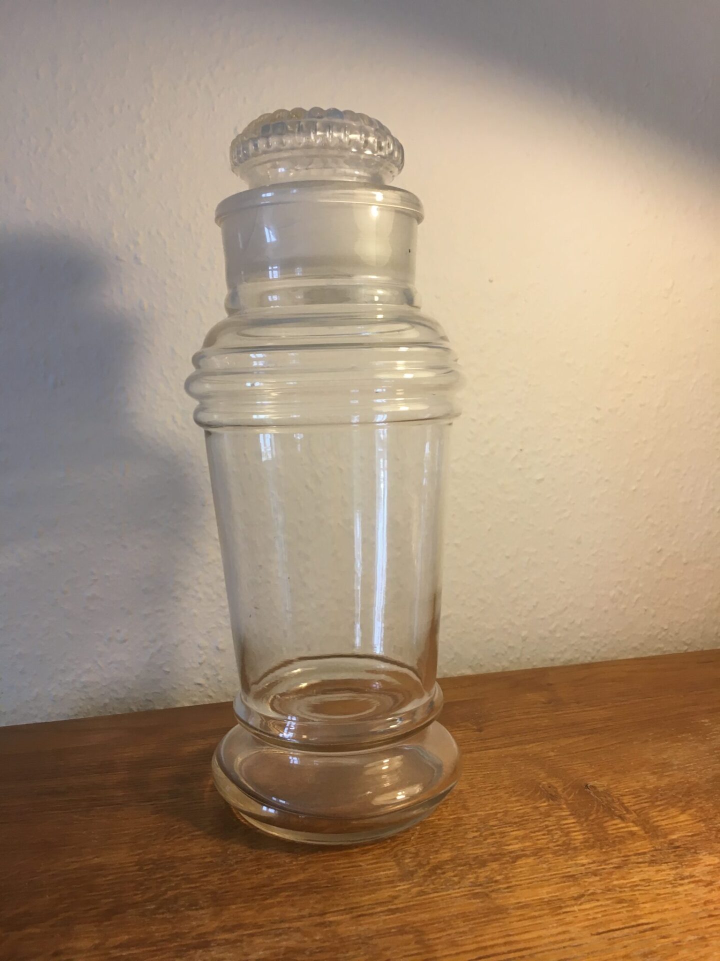 Gammelt bolcherglas, h= 35 cm, antageligt dansk, pris 400 kr