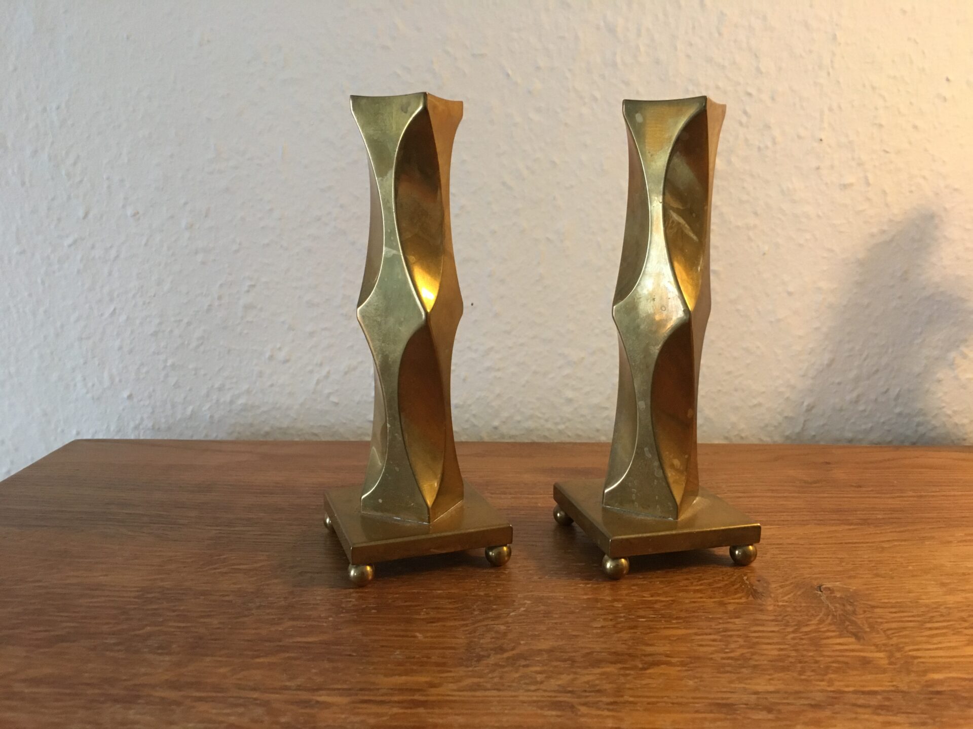 2 stk design messing lysestager, mrk