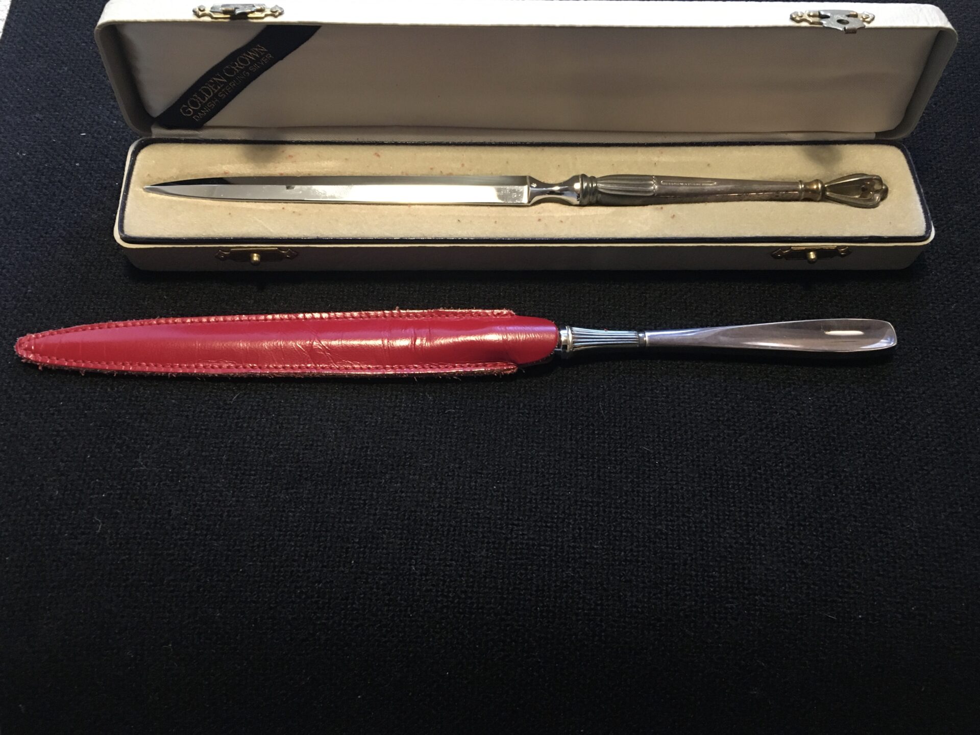 Brevknive af Sterling Sølv, stemplet W&S. Sørensen, Sterling, pris pr. stk 400 kr