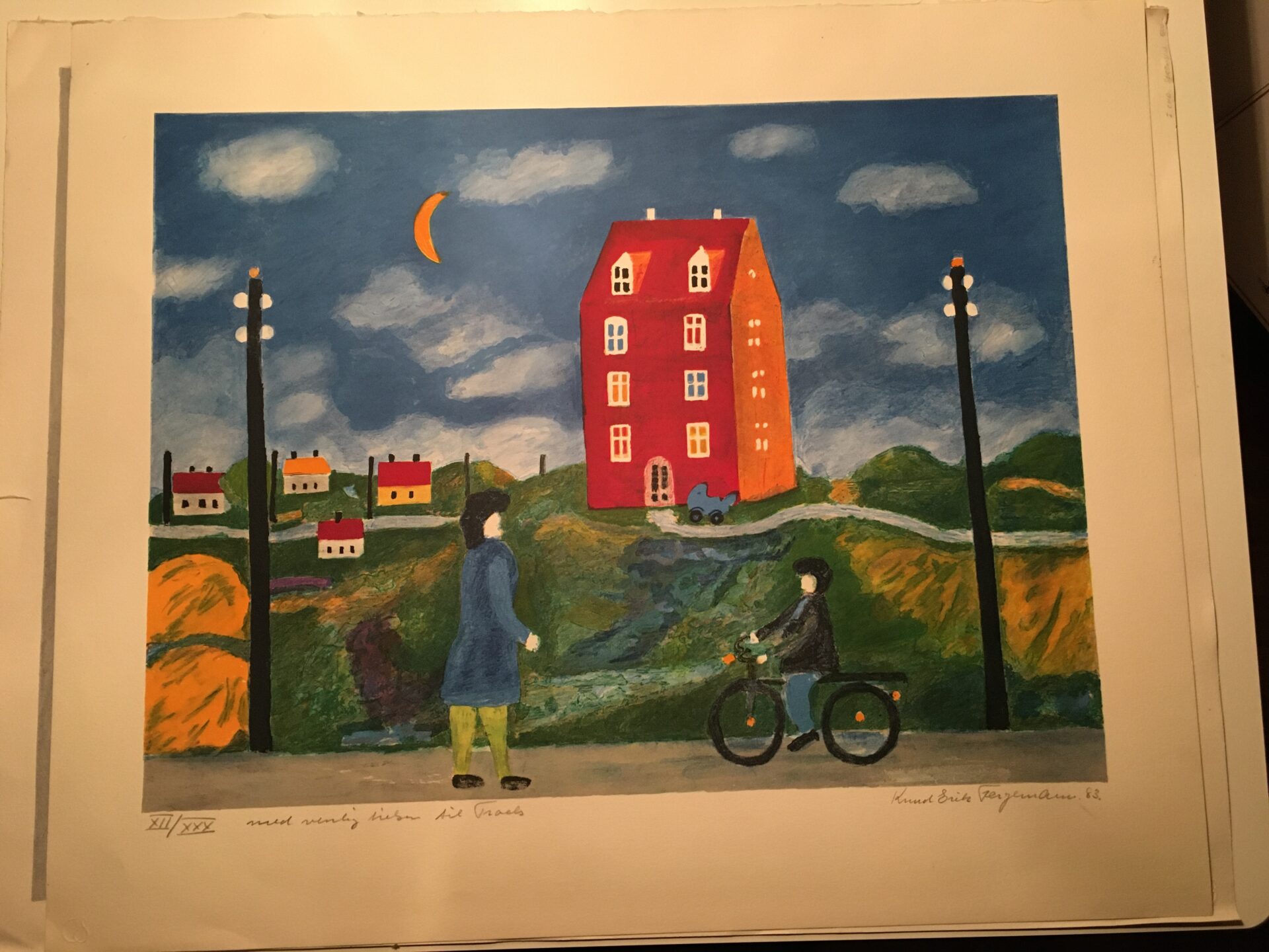 Knud Erik Færgemann, litografi nr. 12/30 signeret i 82, 87x55 cm, pris 800 kr