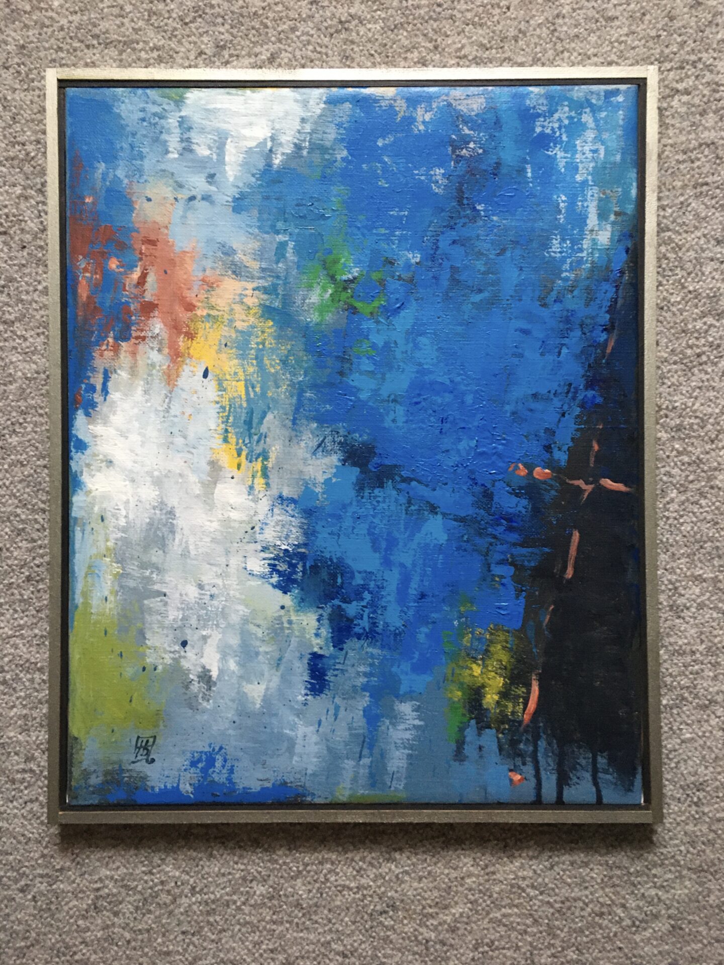 Maleri, sign Tony Buchardt, 95, rammemål 43x54 cm, pris 500 kr