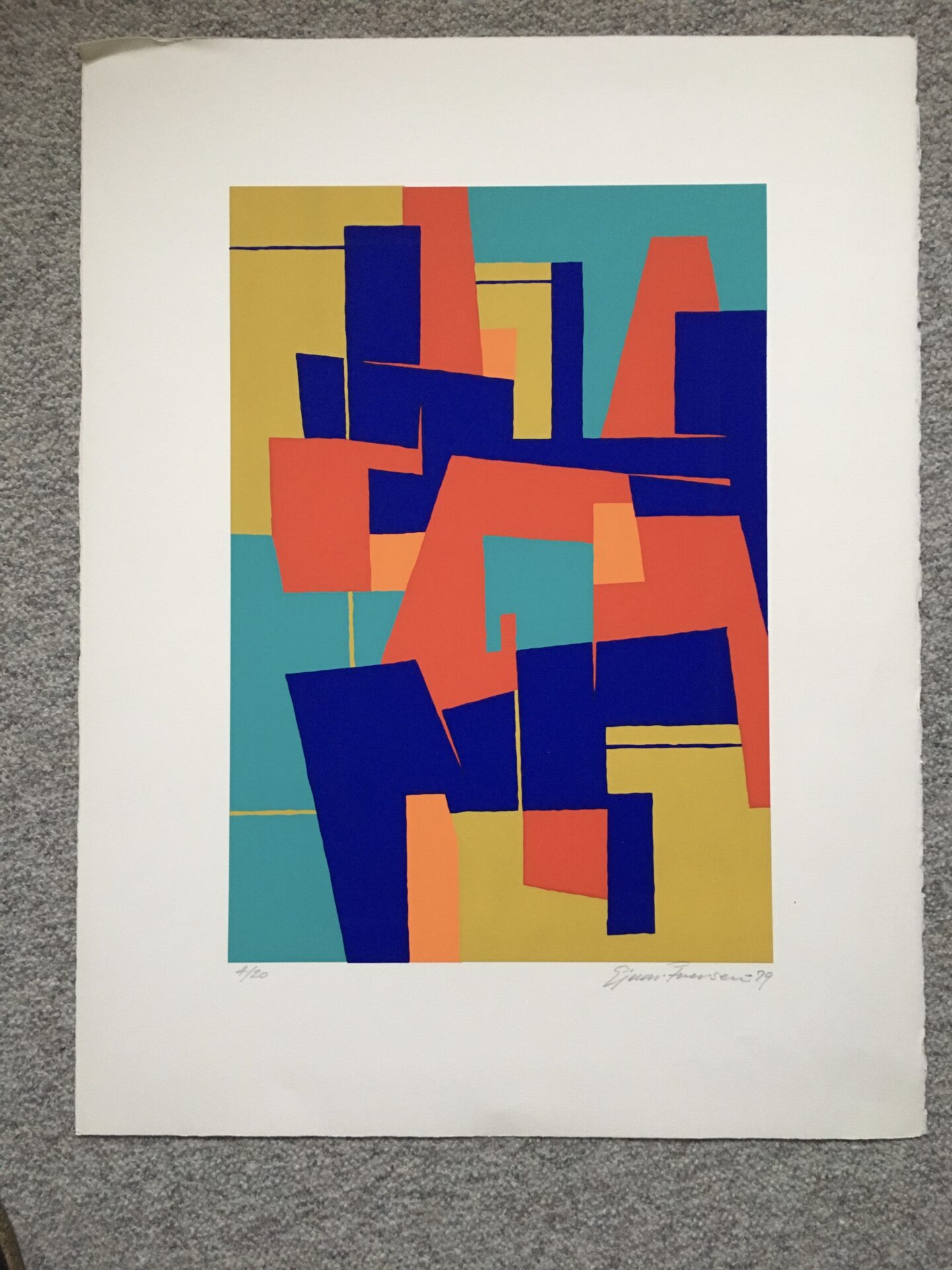 Ejner Iversen, Sergrafi nr. 4/20, signeret i 79, uindrammet, 70x53 cm, pris 300 kr