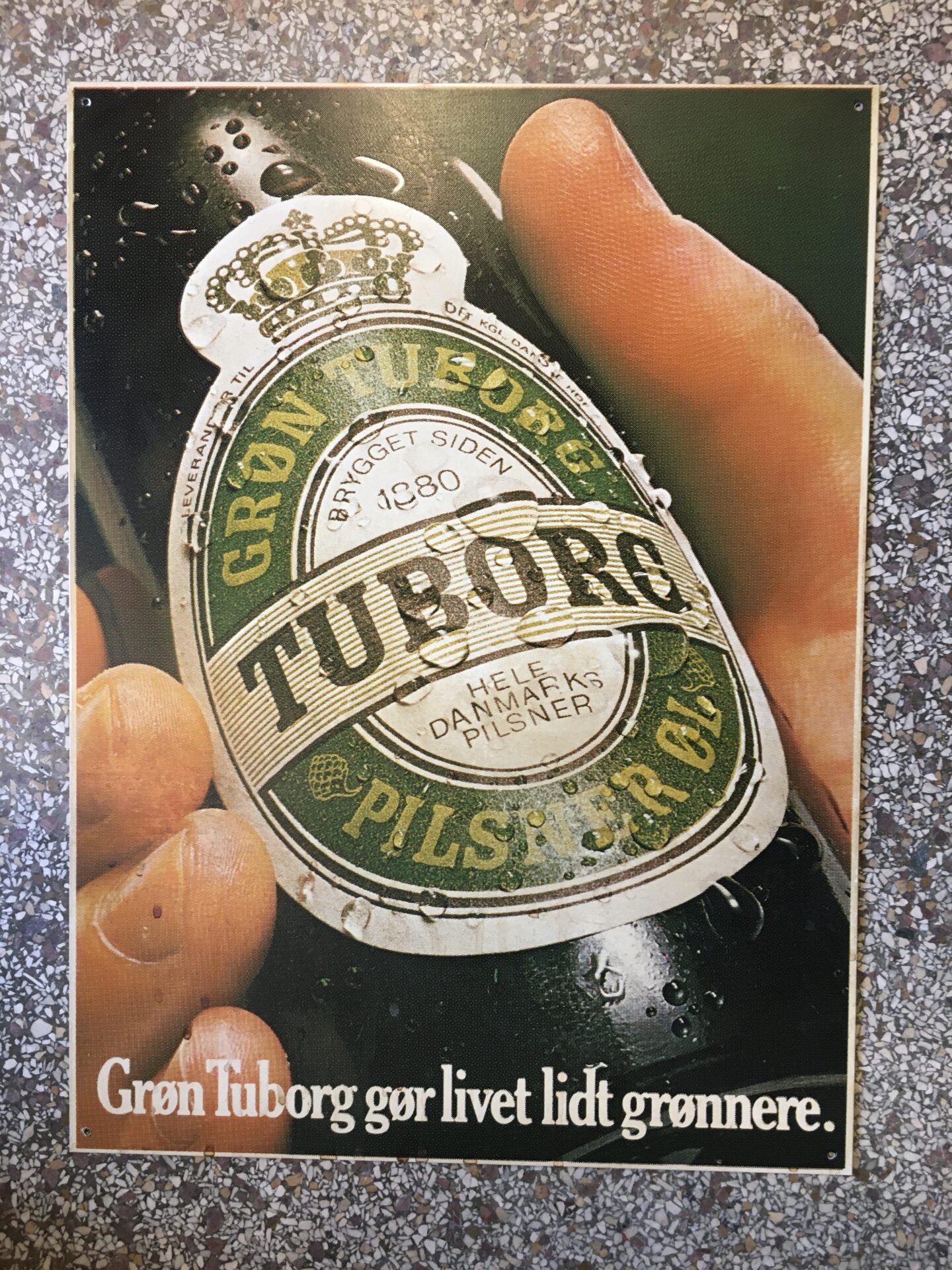 Tuborg reklameskilt, metal, 37x50 cm, pris 300 kr