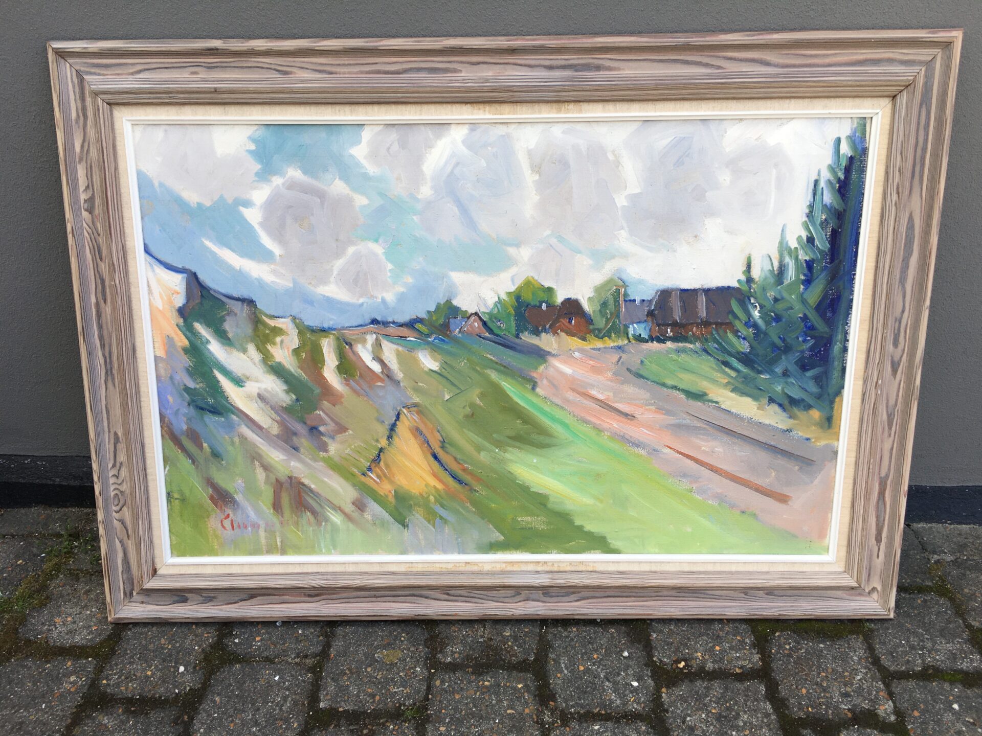 Arnold W. Pedersen, rammemål 86x118 cm, pris 800 kr