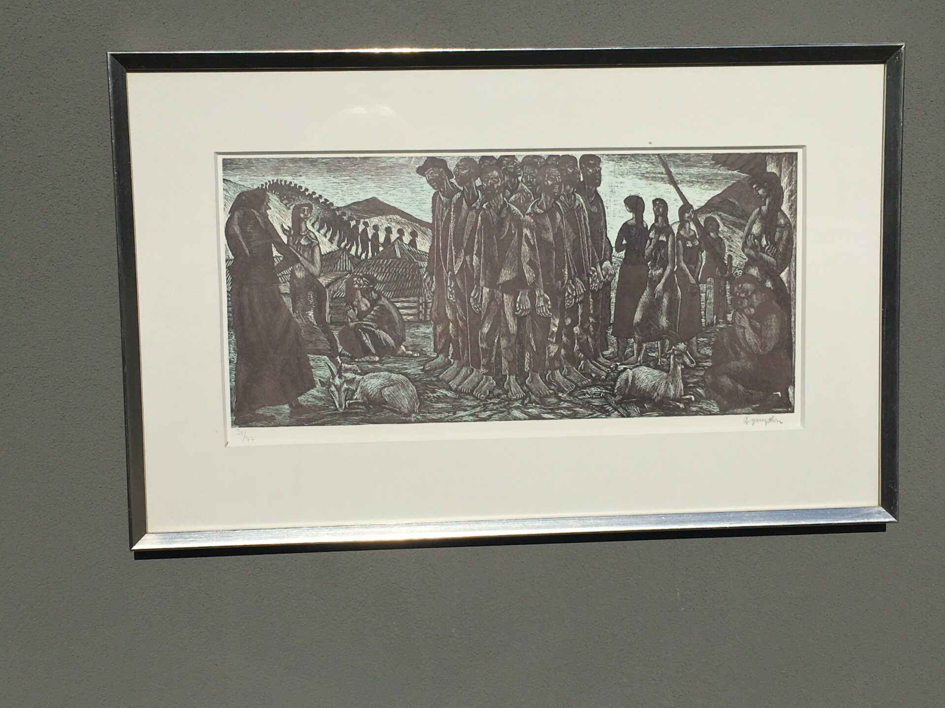 Ib Spang Olasen, litografi nr 31/77, signeret i bly, rammemål 43x69 cm, pris 500kr