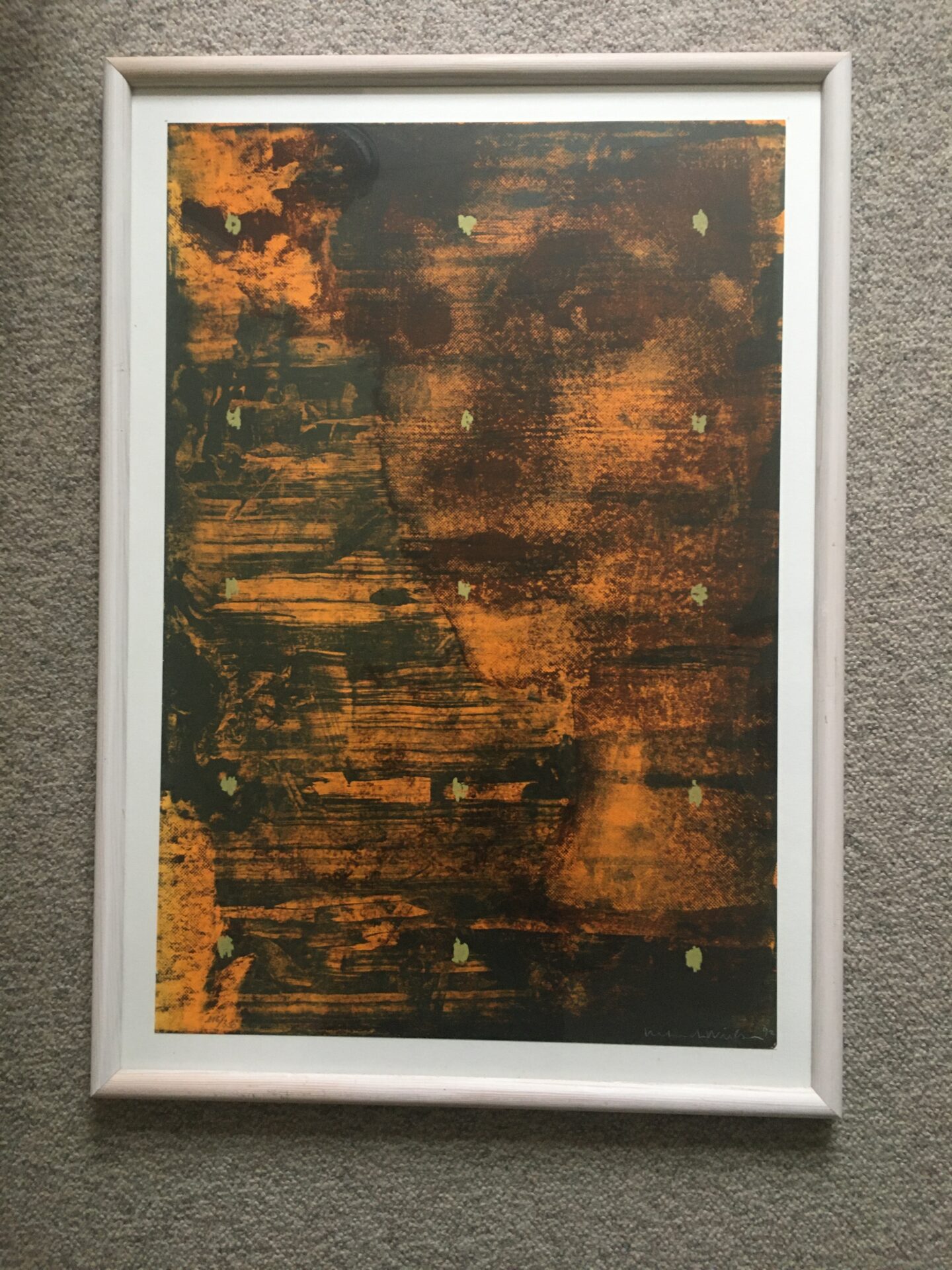 Kenneth Nielsen, litografi nr. 216/350, signeret i 92, rammemål 51x73 cm, pris 300kr
