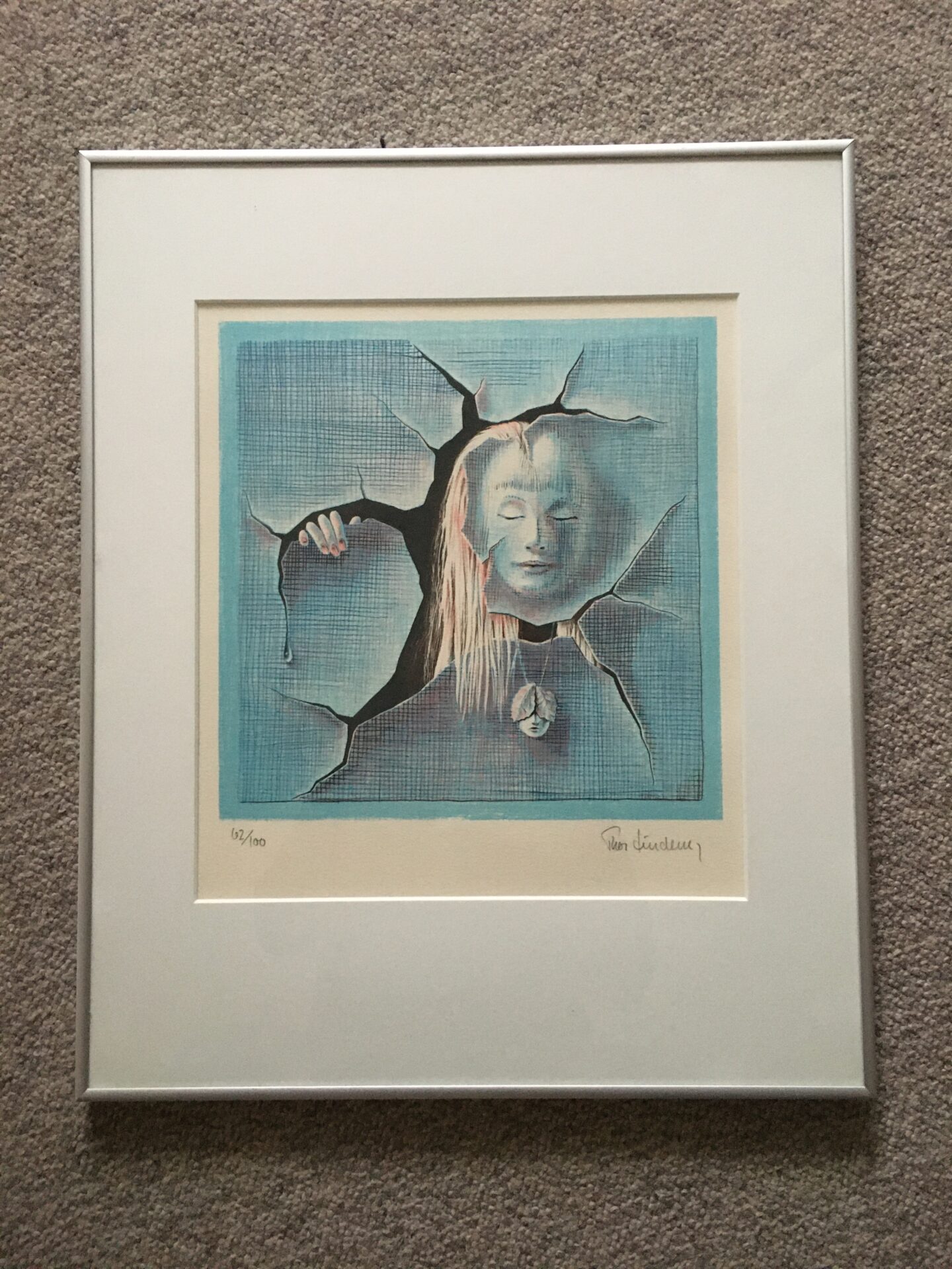 Thor Lindeneg, litografi nr 62/100, rammemål 41x51 cm, pris 600kr