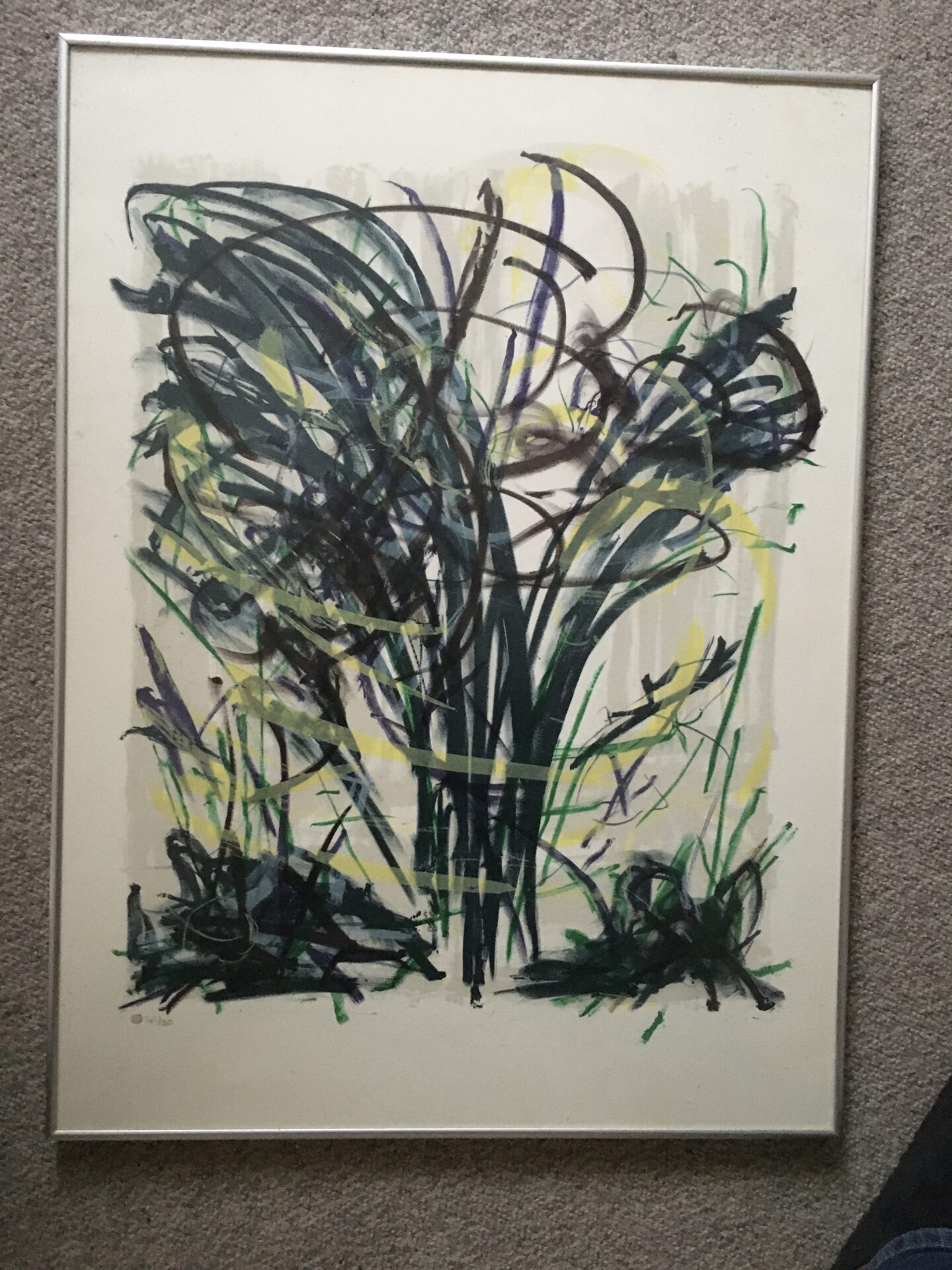 Eva Weis Bentzon, litografi nr. 101/150, signeret på bagsiden i 1987, pris 700 kr