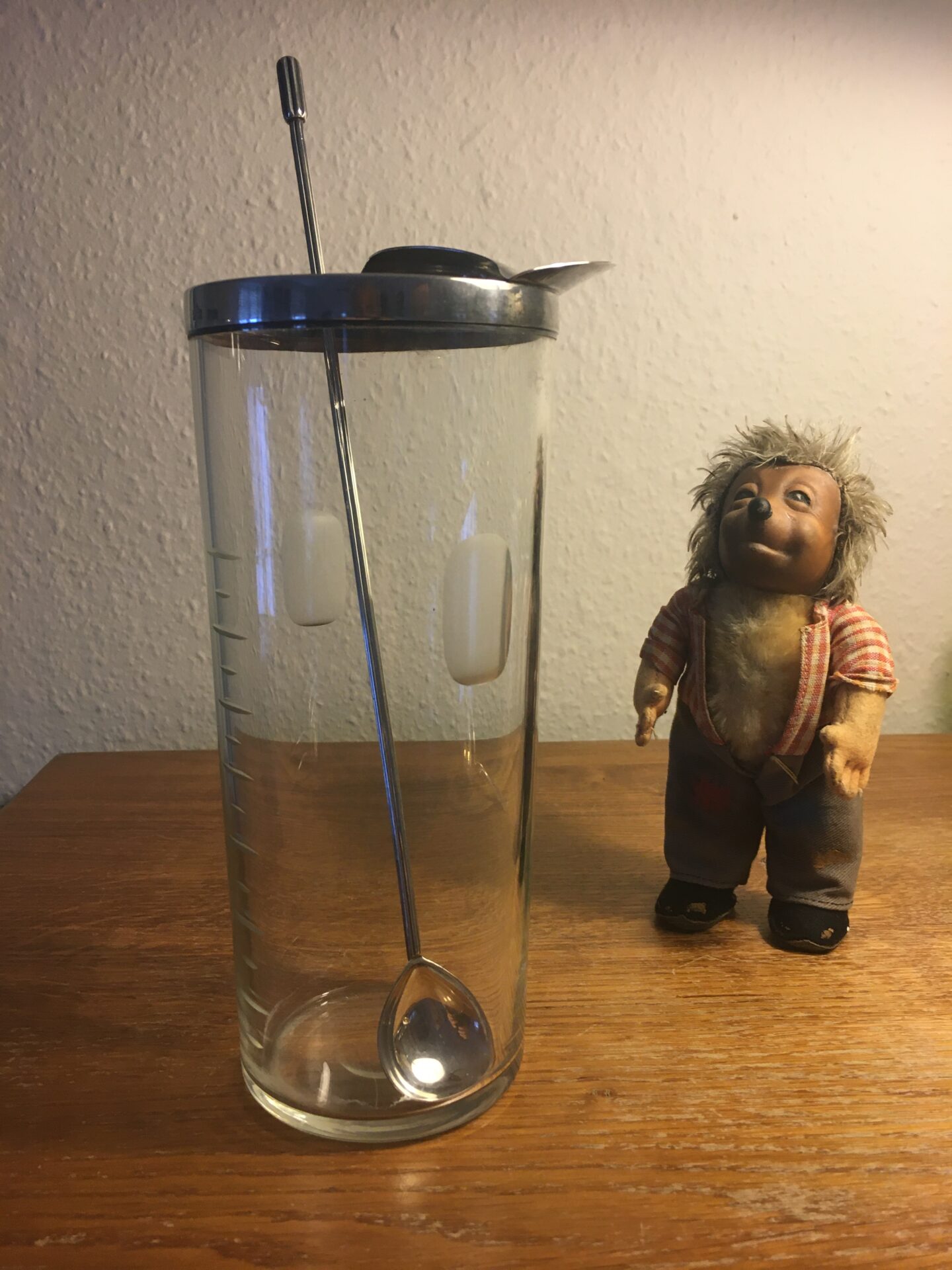 A. Michelsen, Sterling sølv, retro drinks mixer, h=22 cm, med original ske, pris 1200kr