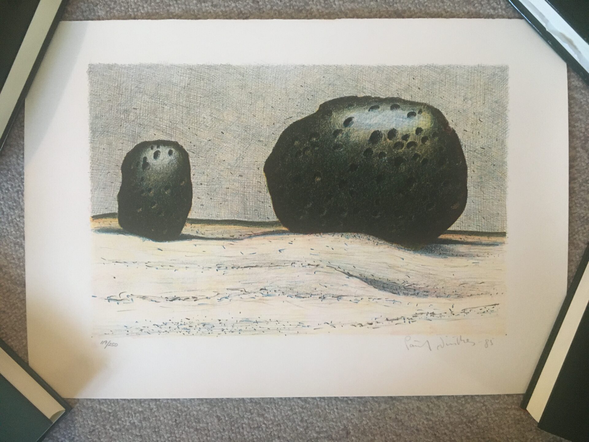 Poul Winther, litografi nr 119/250, signeret i 85,(rullet) 38x55 cm, pris 200kr