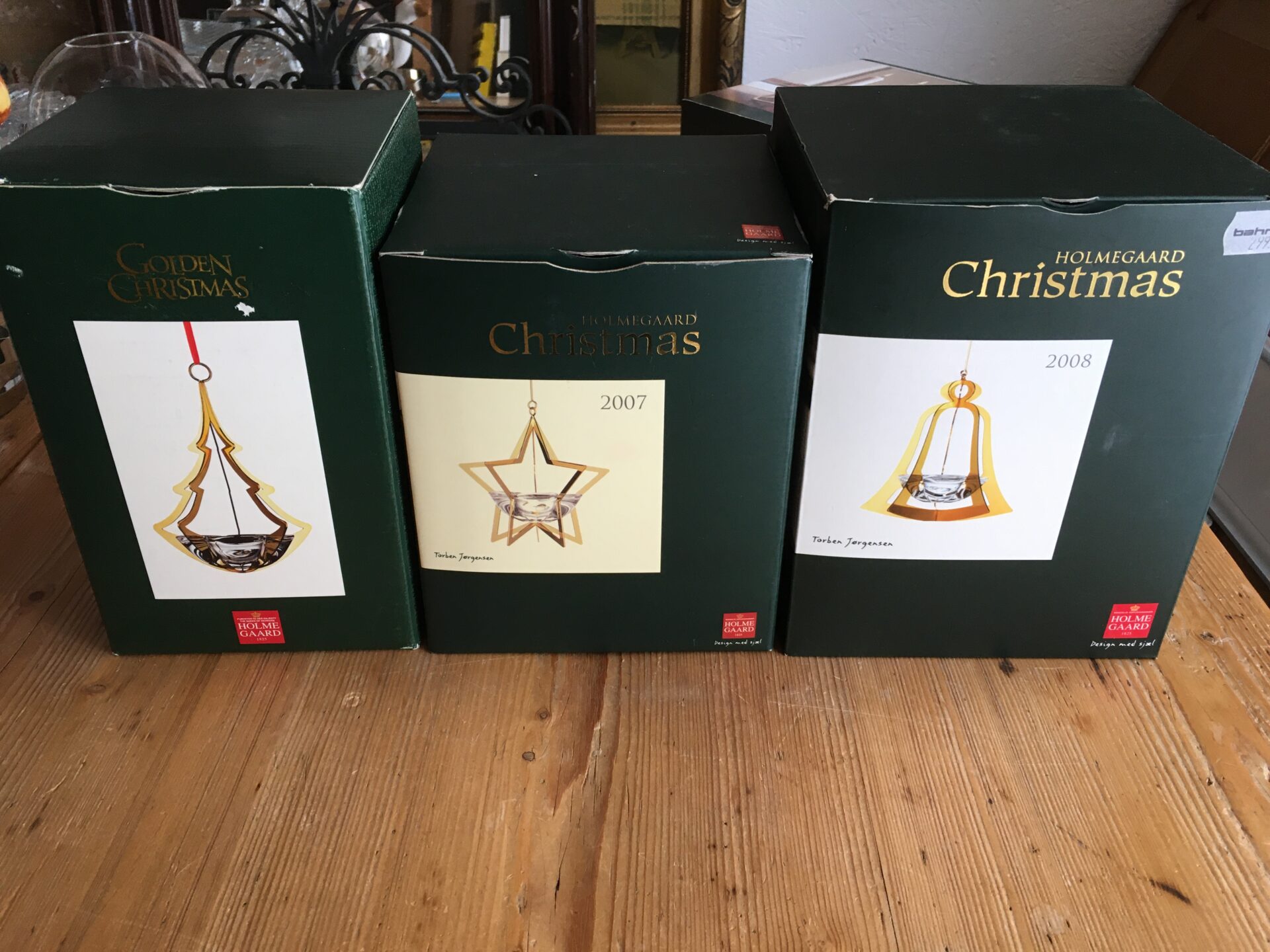 Holmegaard, Årets julestage 06,07 og 08 i original emballage, pris pr. stk 400kr, 