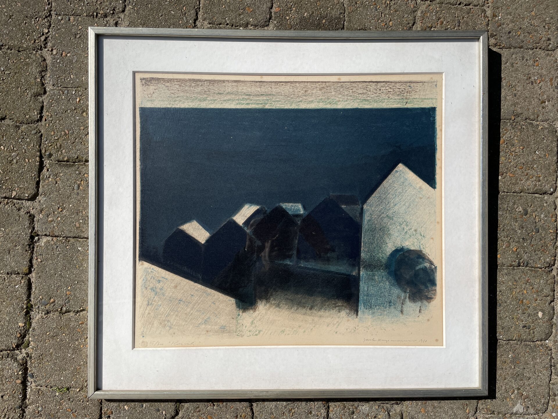 Jack Kampmann, litografi, nr 115/300 signeret i 1980 (Kvivik), rammemål 72x67 cm.