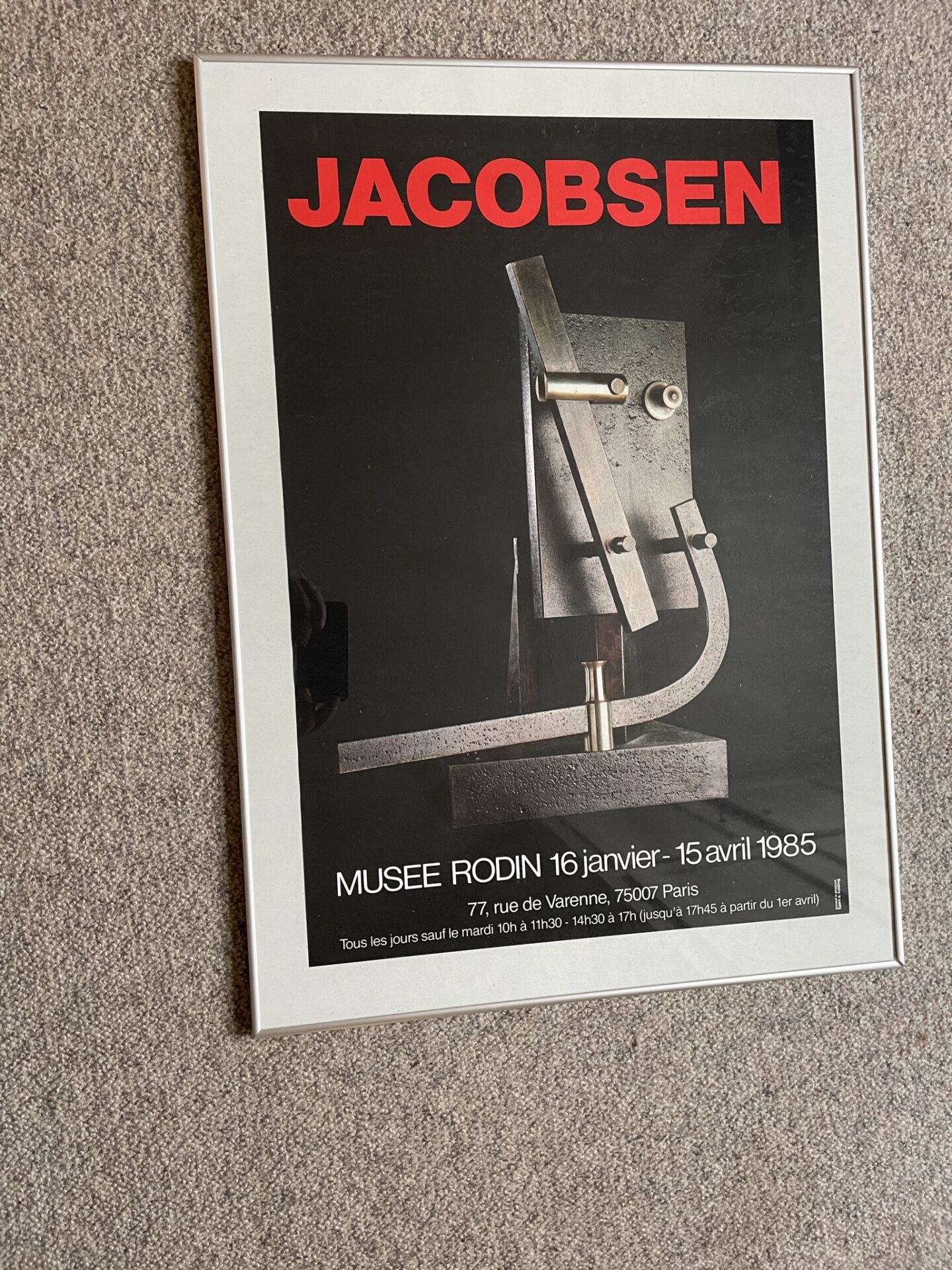 Robert Jacobsen, udstillingsplakat fra Paris 1985, rammemål 50x71 cm, pris 100kr