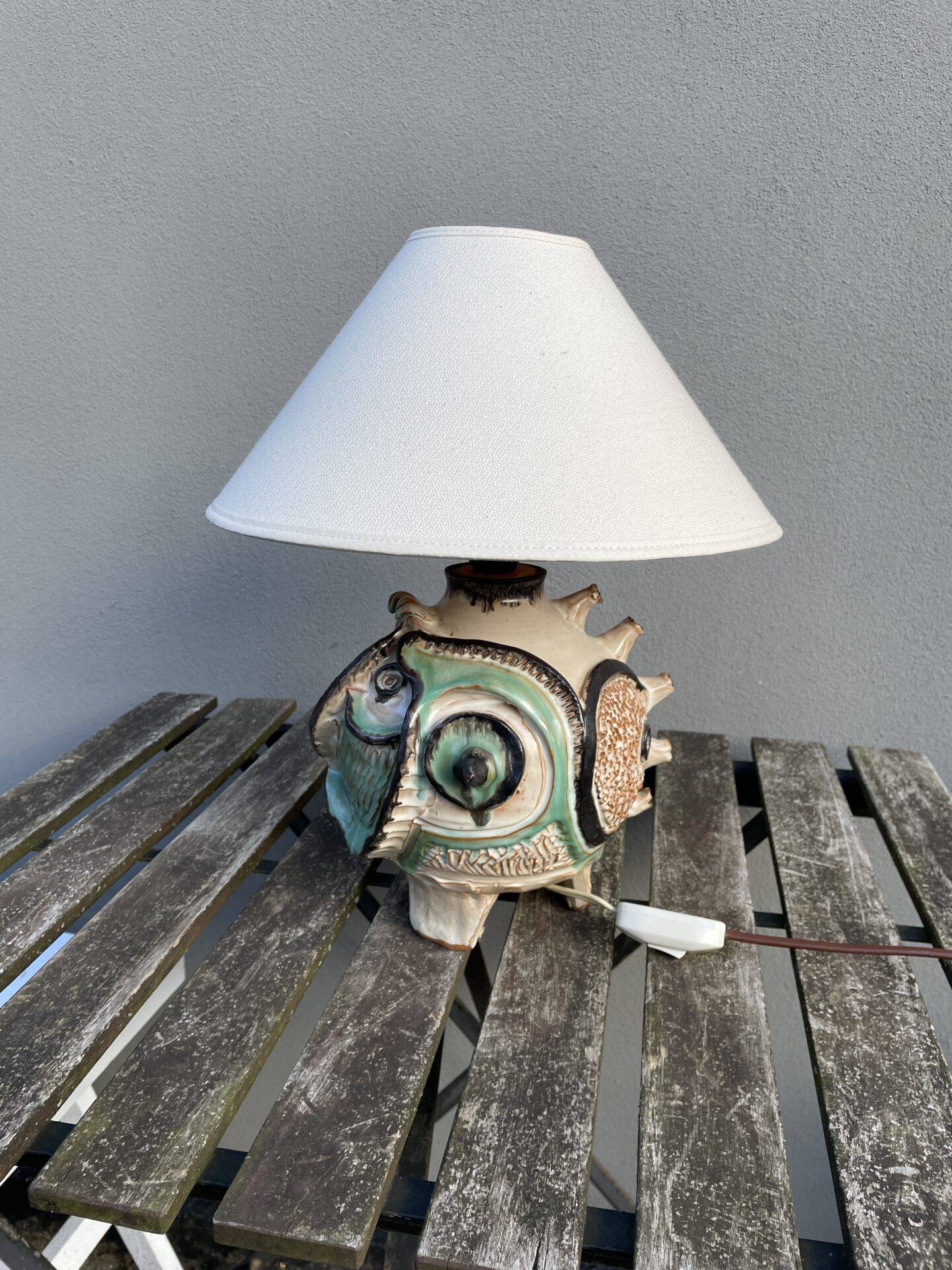 Retro unika keramiklampe, sign. Max Thorsbro Pedersen, Dybbøl, pris 1500kr