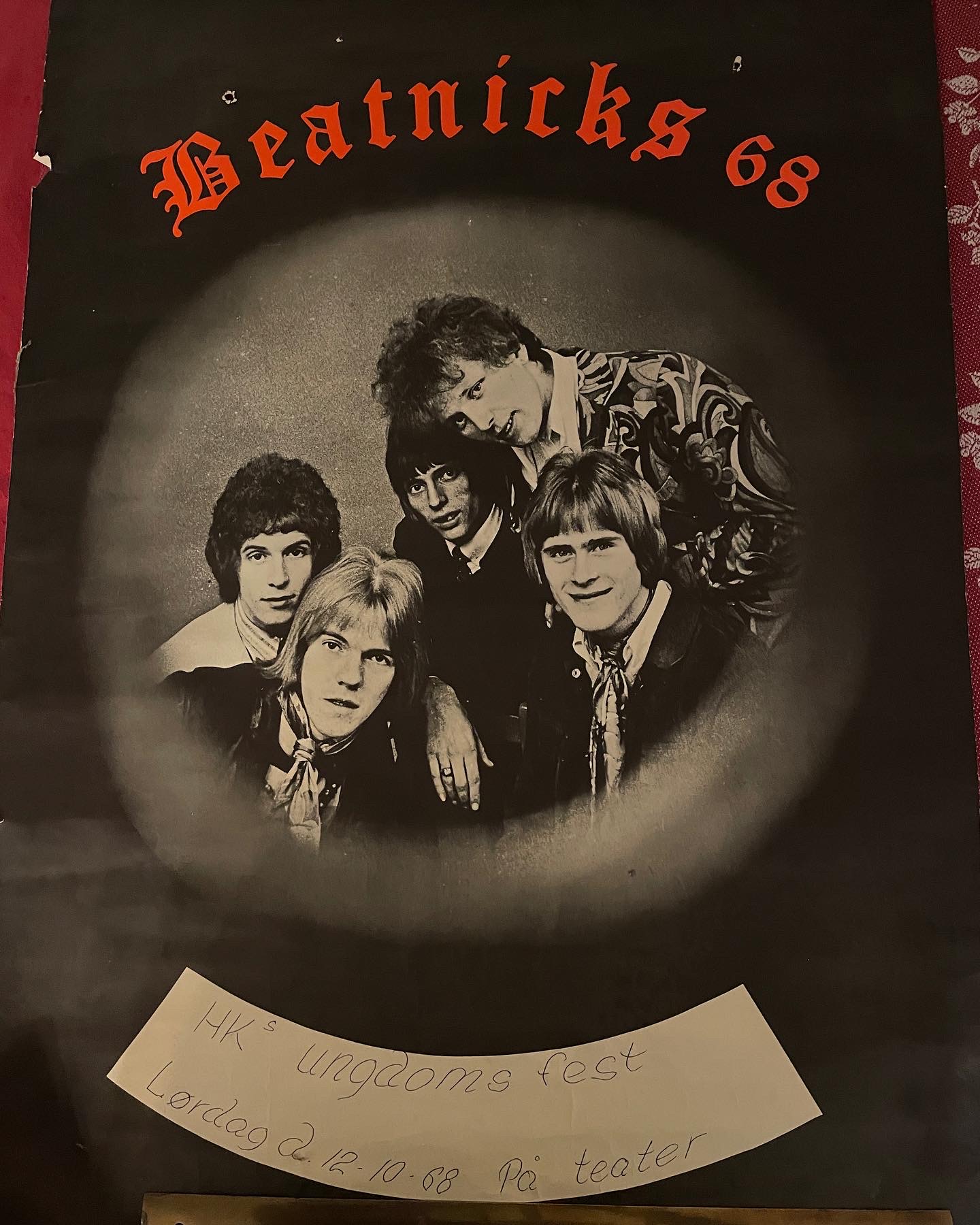 retro plakat fra 1968 (Beatnicks), pris 200 kr