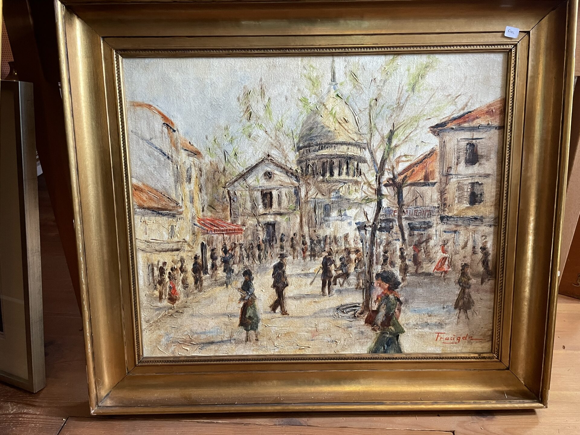 La Place du Tertre, Paris, signeret Fraugde, pris 800kr